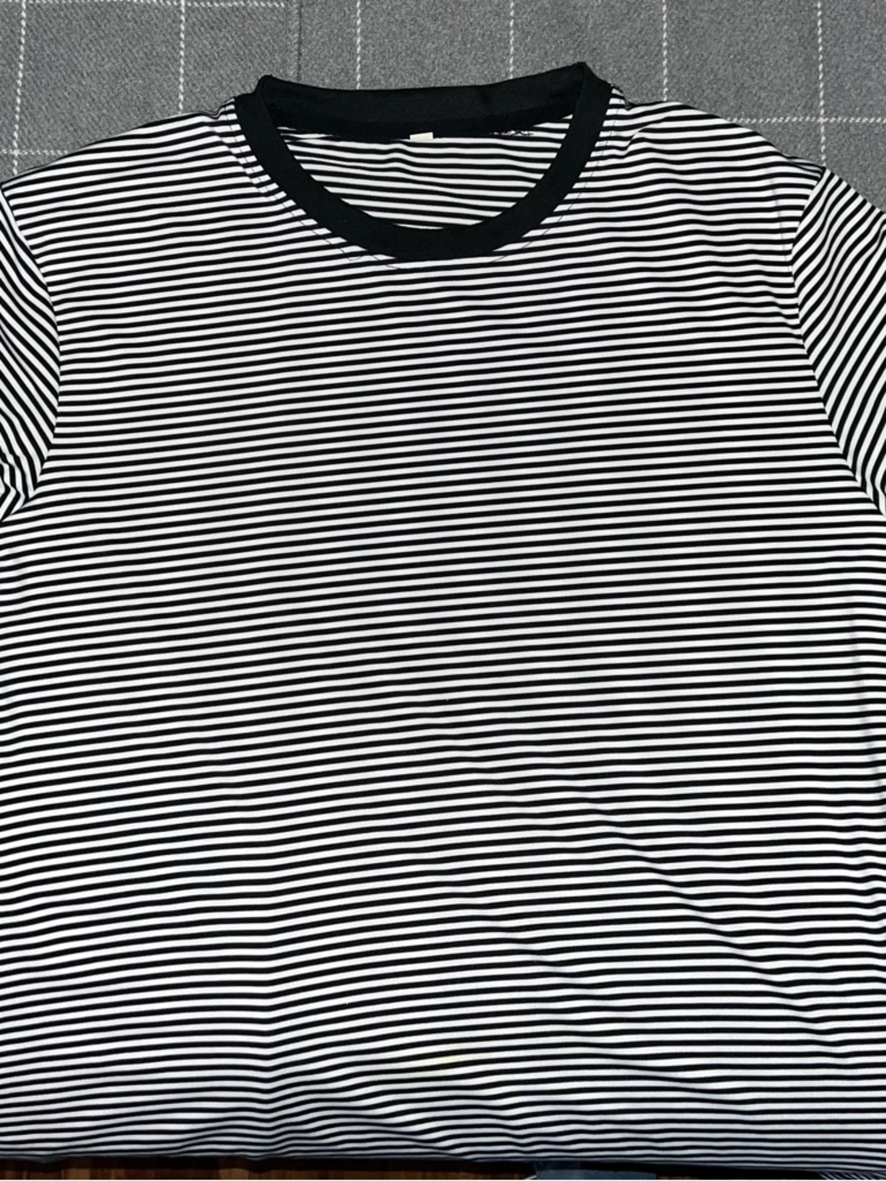 Black & White Striped Crew Neck Tee